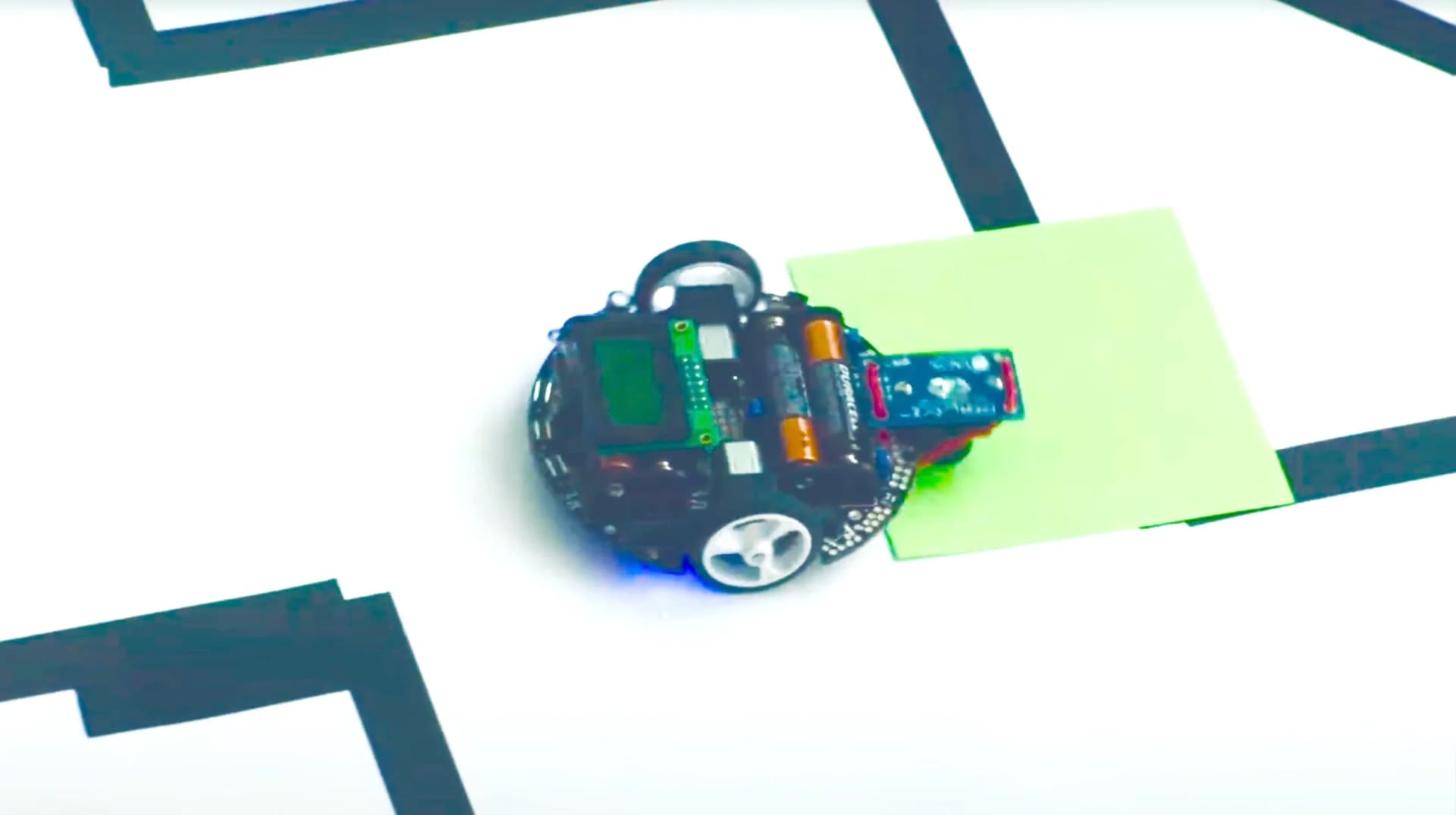 Visual programming robot on race track